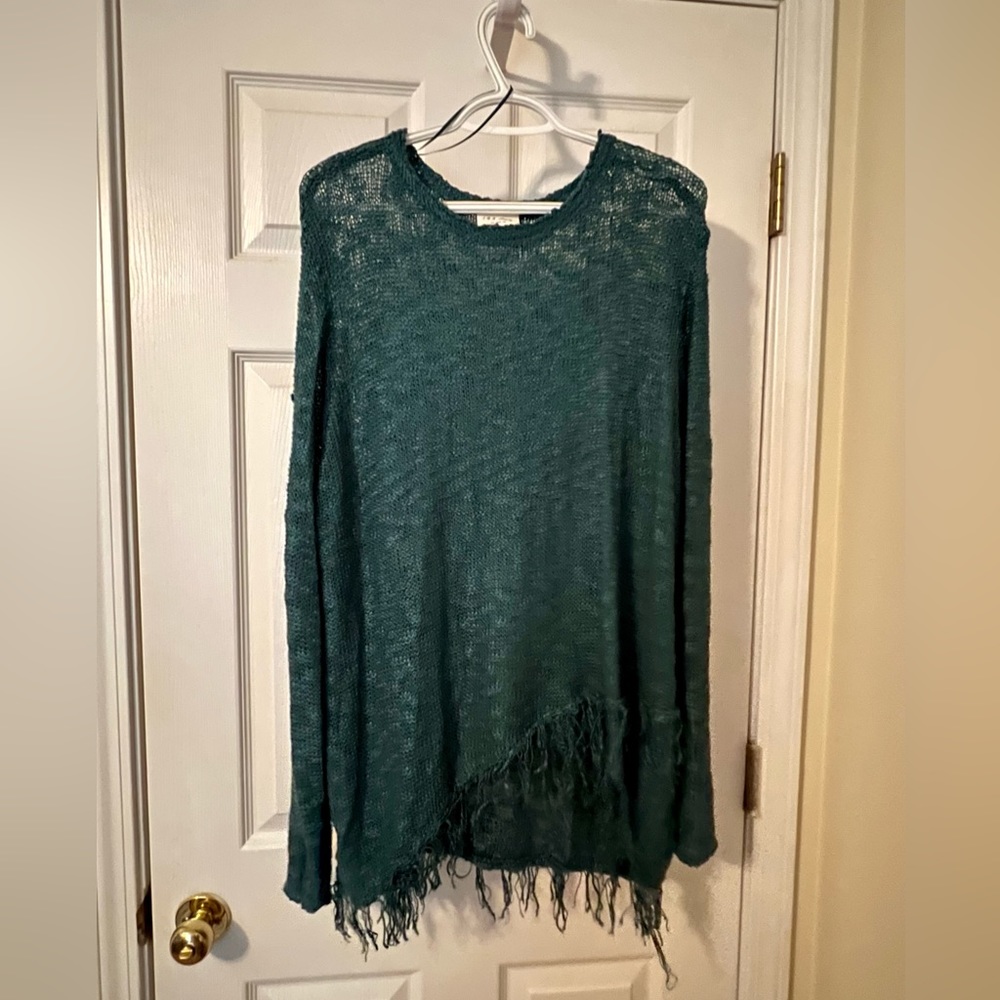 Teal Asymmetrical Sweater -size 2X